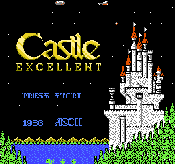 Castle Excellent title screen for Famicom